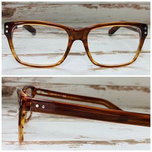 Andrew Andrew Square Brown & Silver Eyeglasses Glasses Frames NWOT